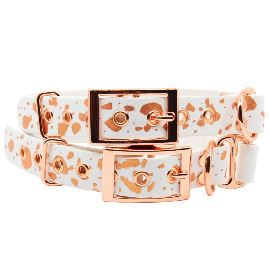 Valge veekindel täpiline kaelarihm (sile)