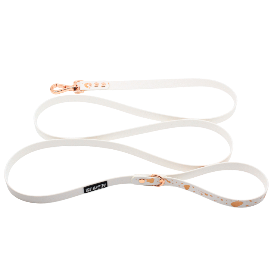 Valge täpiline veekindel jalutusrihm (sile)