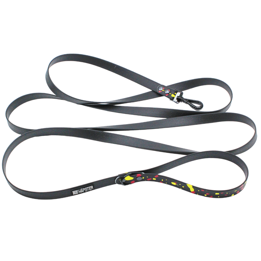 Must täpiline veekindel jalutusrihm (sile)